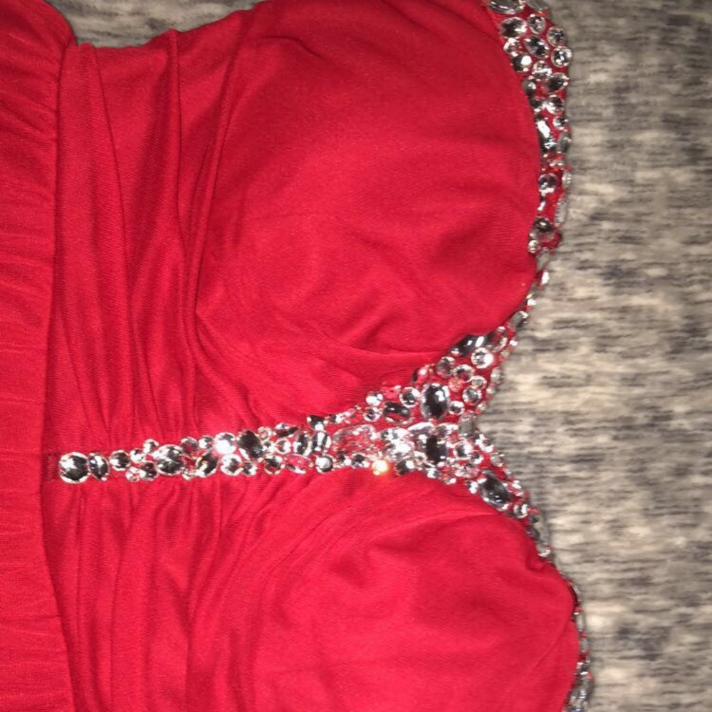 SMALL RED DRESS WITH SEQUINS SIZE 9